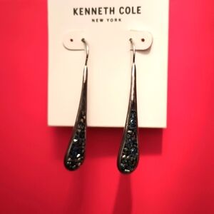 Kenneth Cole silver and black drop earrings